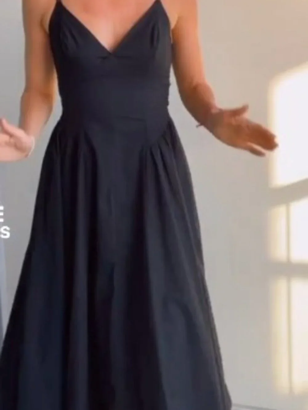 NWT ABERCROMBIE & FITCH Spaghetti Strap Black Dress